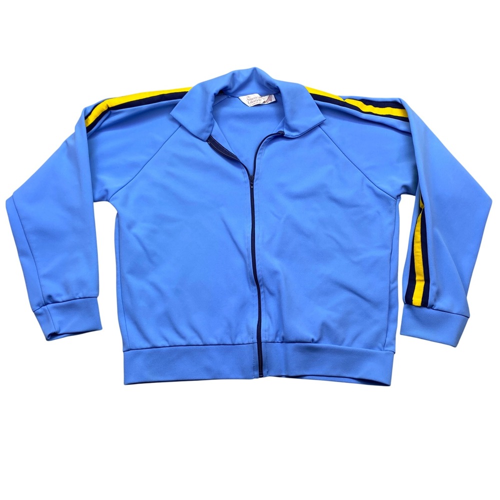 VTG The American Lifestyle Blue‎ Track Jacket Athletic Retro Sportswear L USA